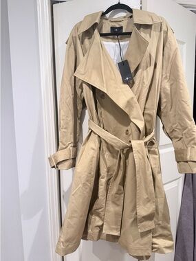 Classic Beige Trench Coat with Belt - Unbranded